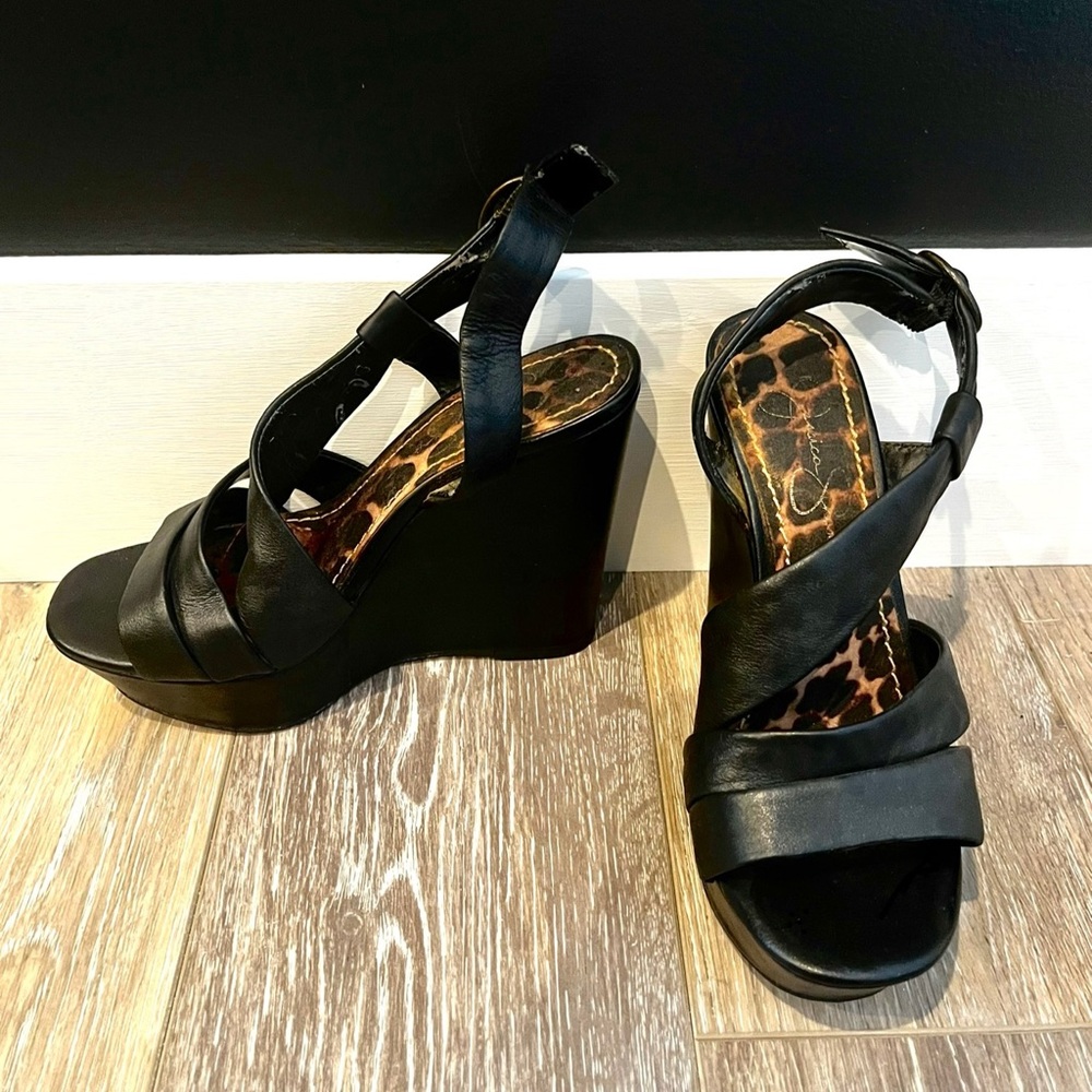Jessica Simpson 2011 Black Wedge Sandals